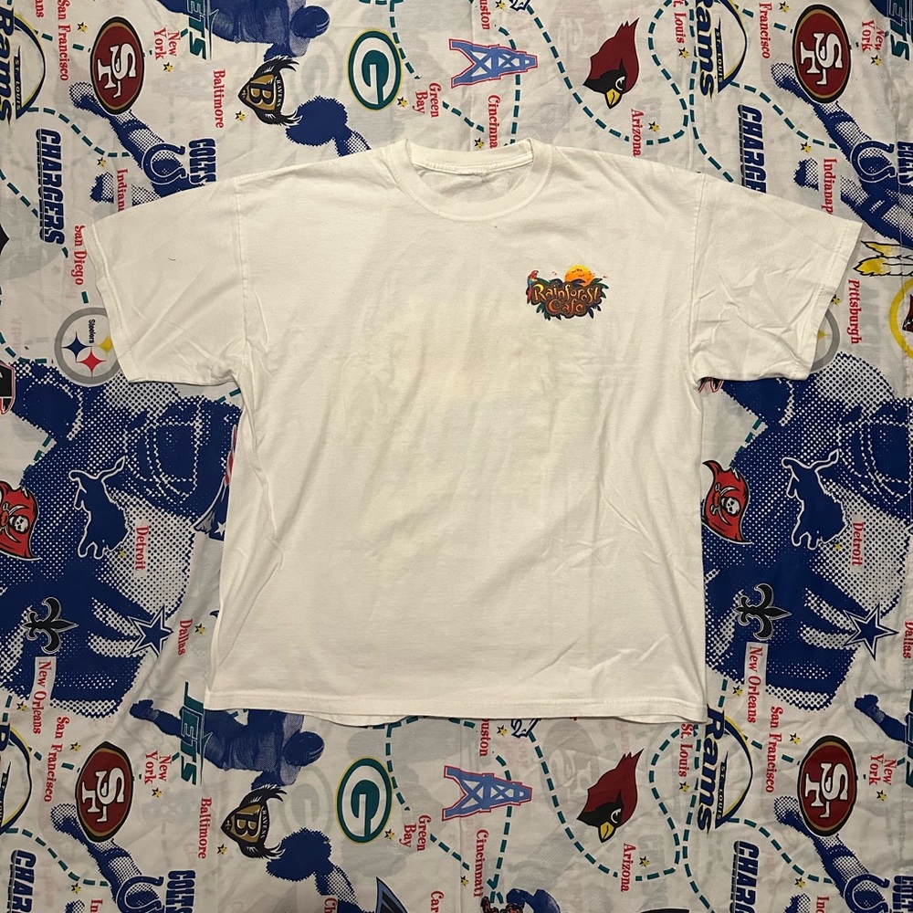 Vintage Rainforest Cafe Orlando Florida White Heavy Graphic T Shirt